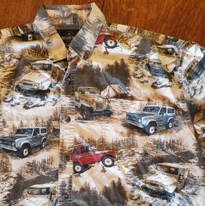 RedHead | Vintage Off Road Vehicle Print Button Up Shirt